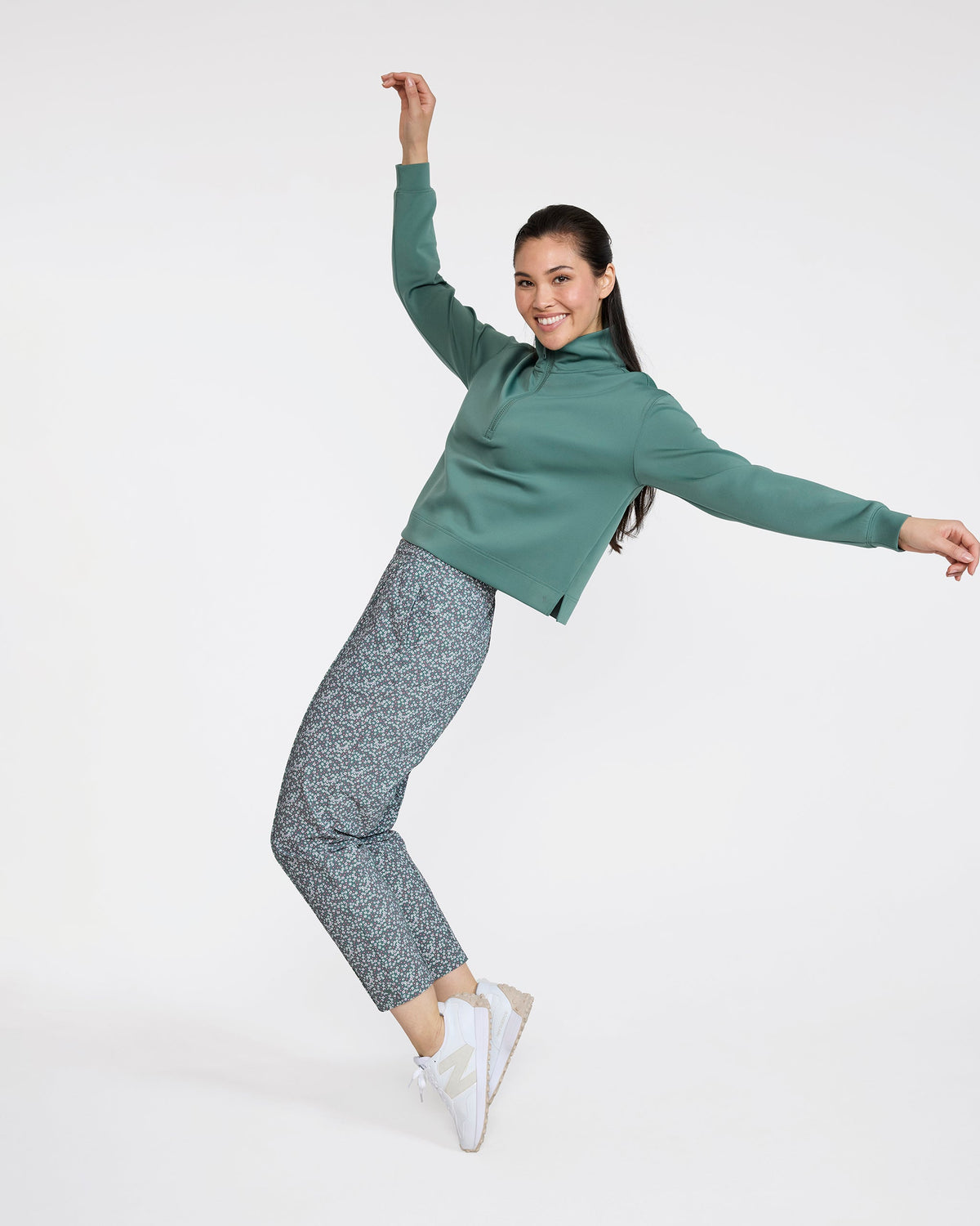 Bad Birdie Women's Players Pant - Ditsy Down - Dark Forest