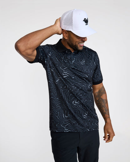 Bad Birdie Ridge Performance Polo - Wave Runner - Black