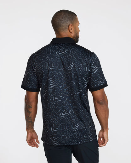 Bad Birdie Ridge Performance Polo - Wave Runner - Black