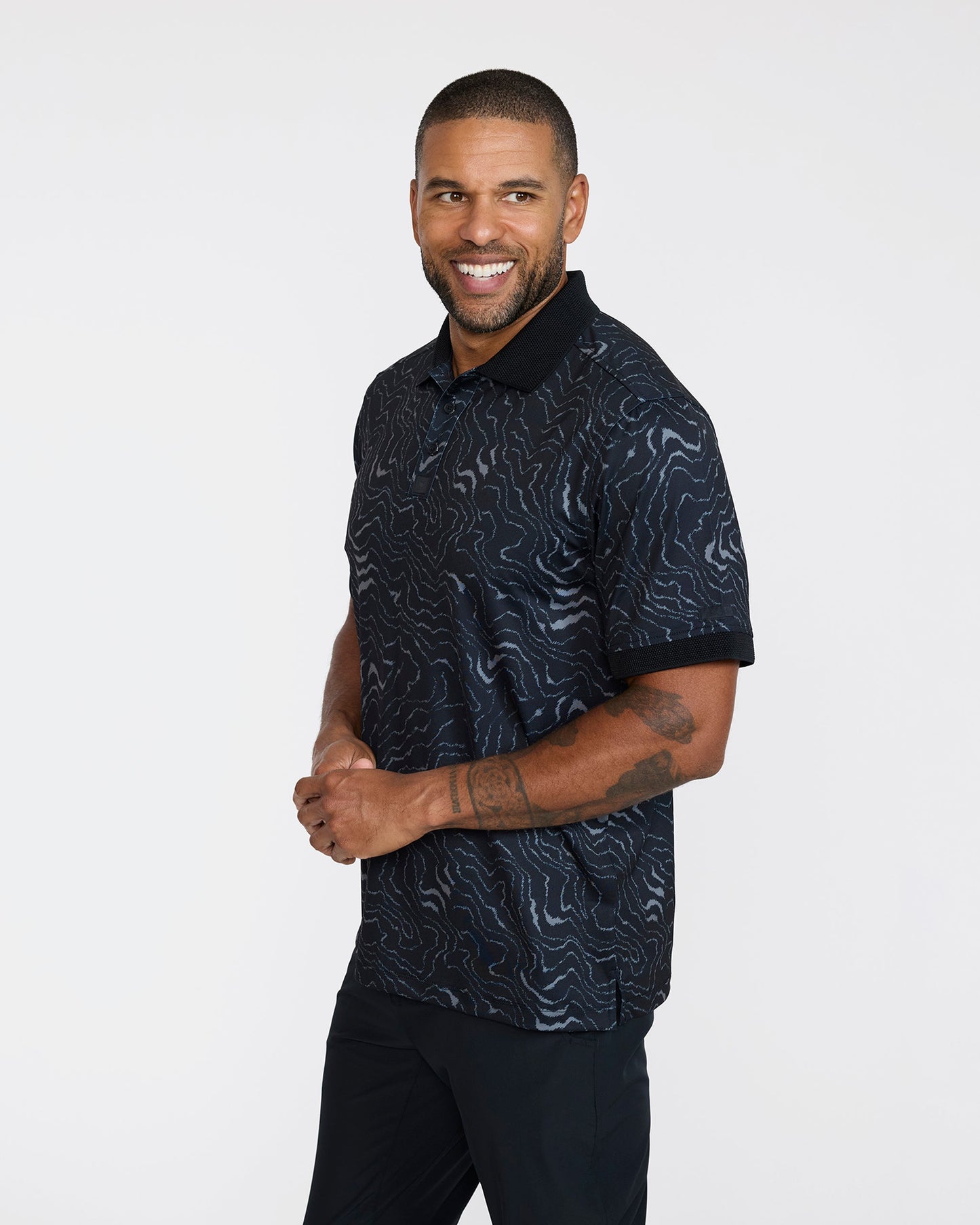 Bad Birdie Ridge Performance Polo - Wave Runner - Black