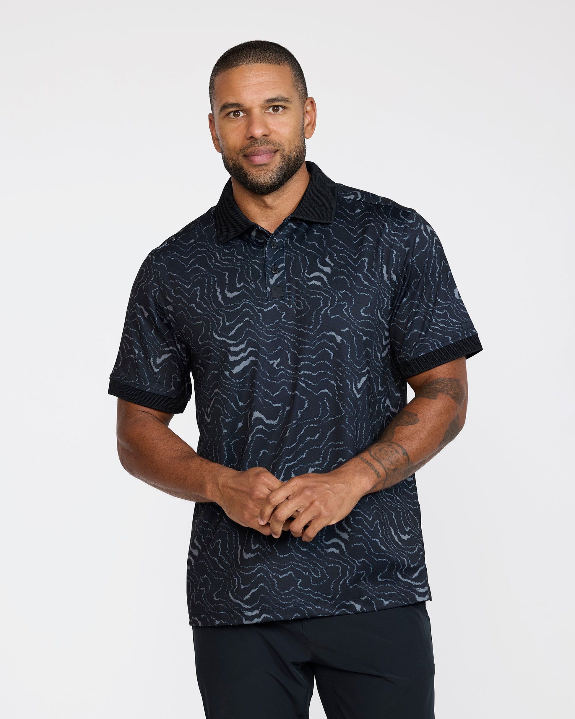 Bad Birdie Ridge Performance Polo - Wave Runner - Black