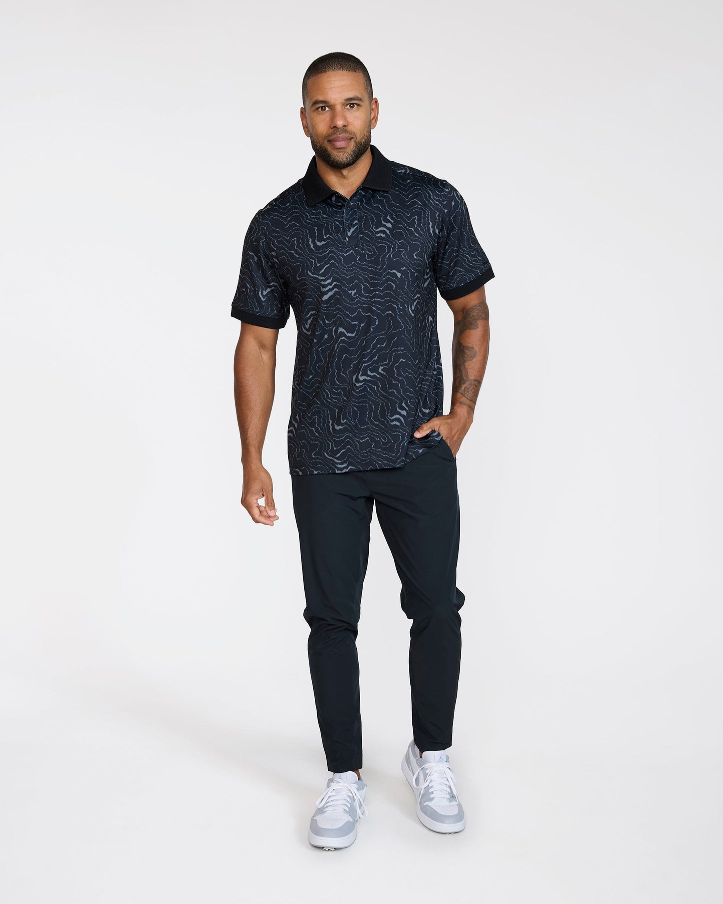 Bad Birdie Ridge Performance Polo - Wave Runner - Black