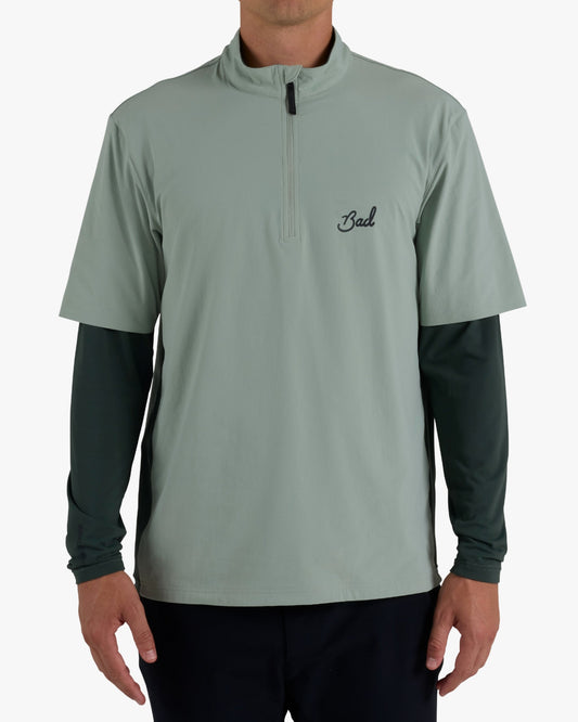 Bad Birdie Mechanism Quarterzip - Washed Sage