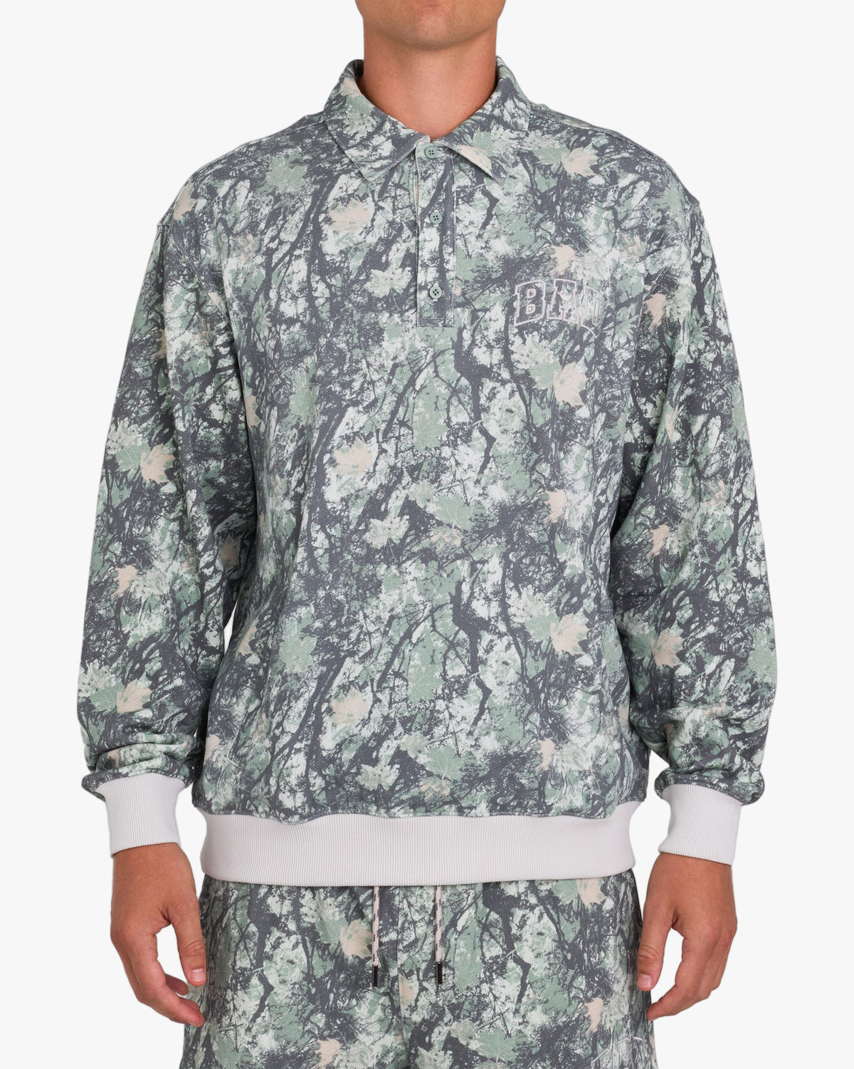 Bad Birdie Men's French Terry Polo - Stealth Mode Dark