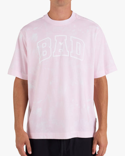 Bad Birdie Men's Varsity Bad Graphic Tee - Pointed Flowers - Frosty Petal
