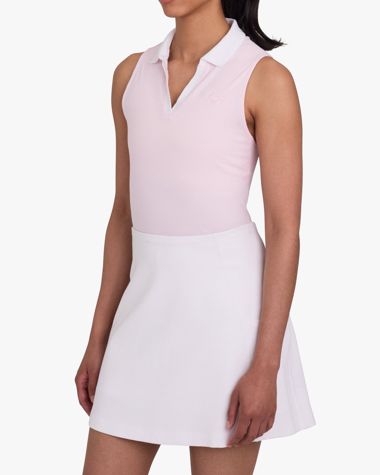 Bad Birdie Pique Johnny Collar Polo - Frosty Petal