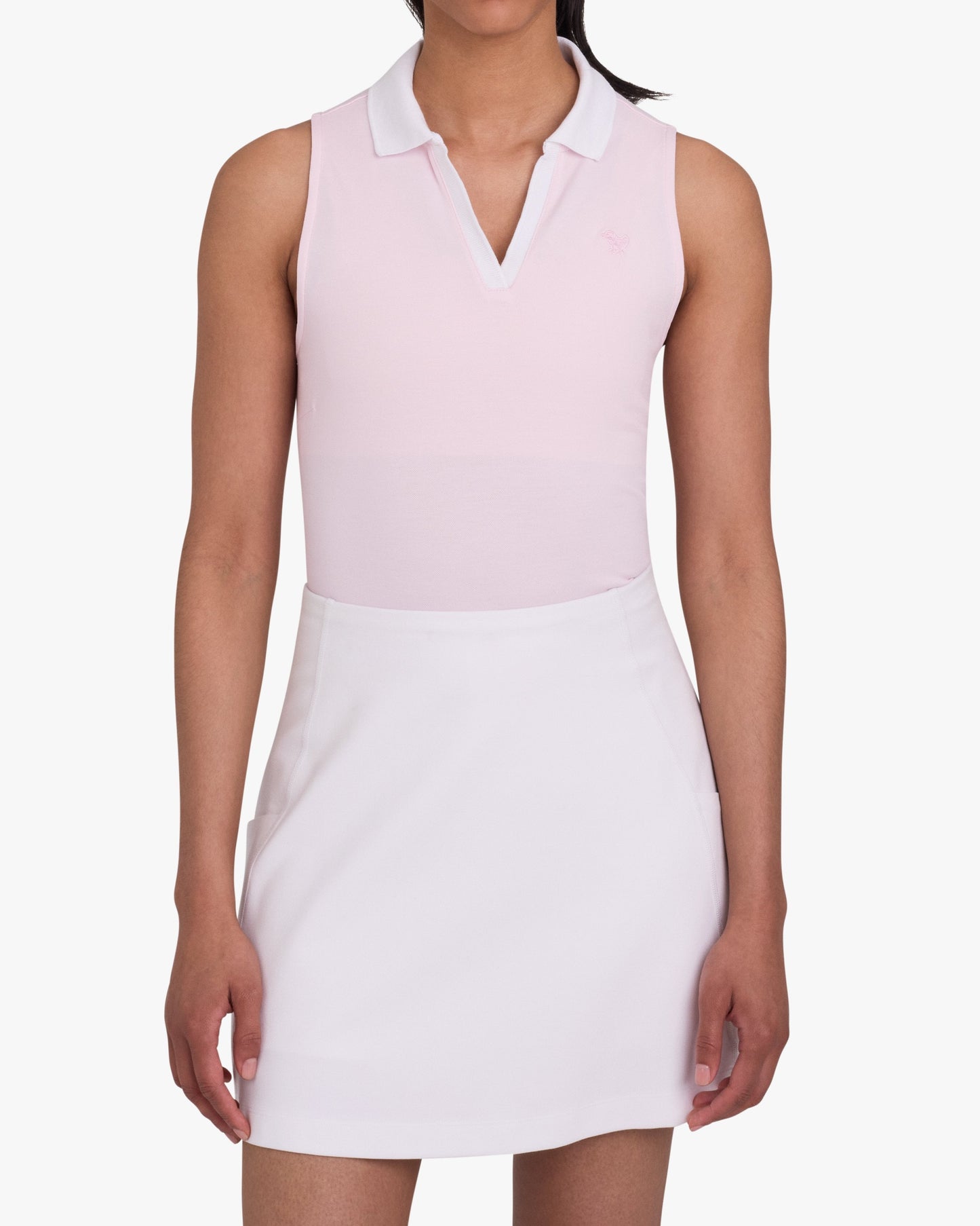 Bad Birdie Pique Johnny Collar Polo - Frosty Petal
