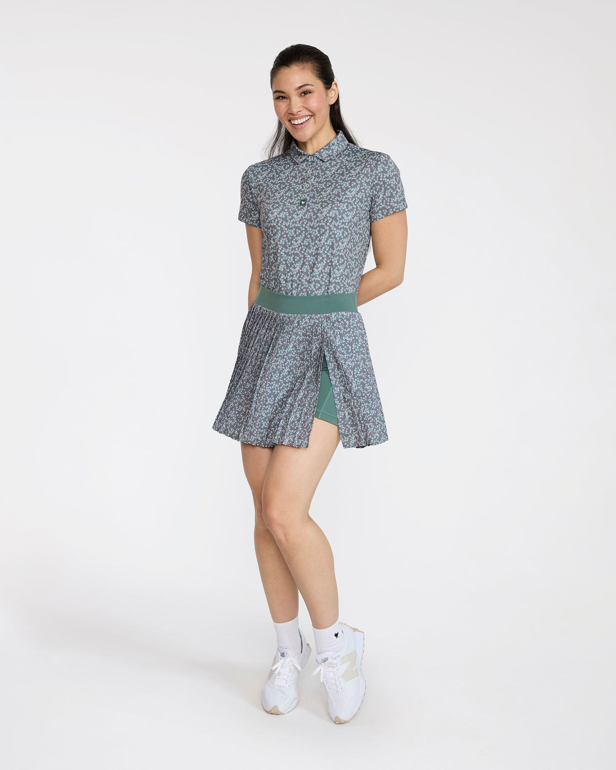 Bad Birdie Double Down Skort - Ditsy Down - Dark Forest