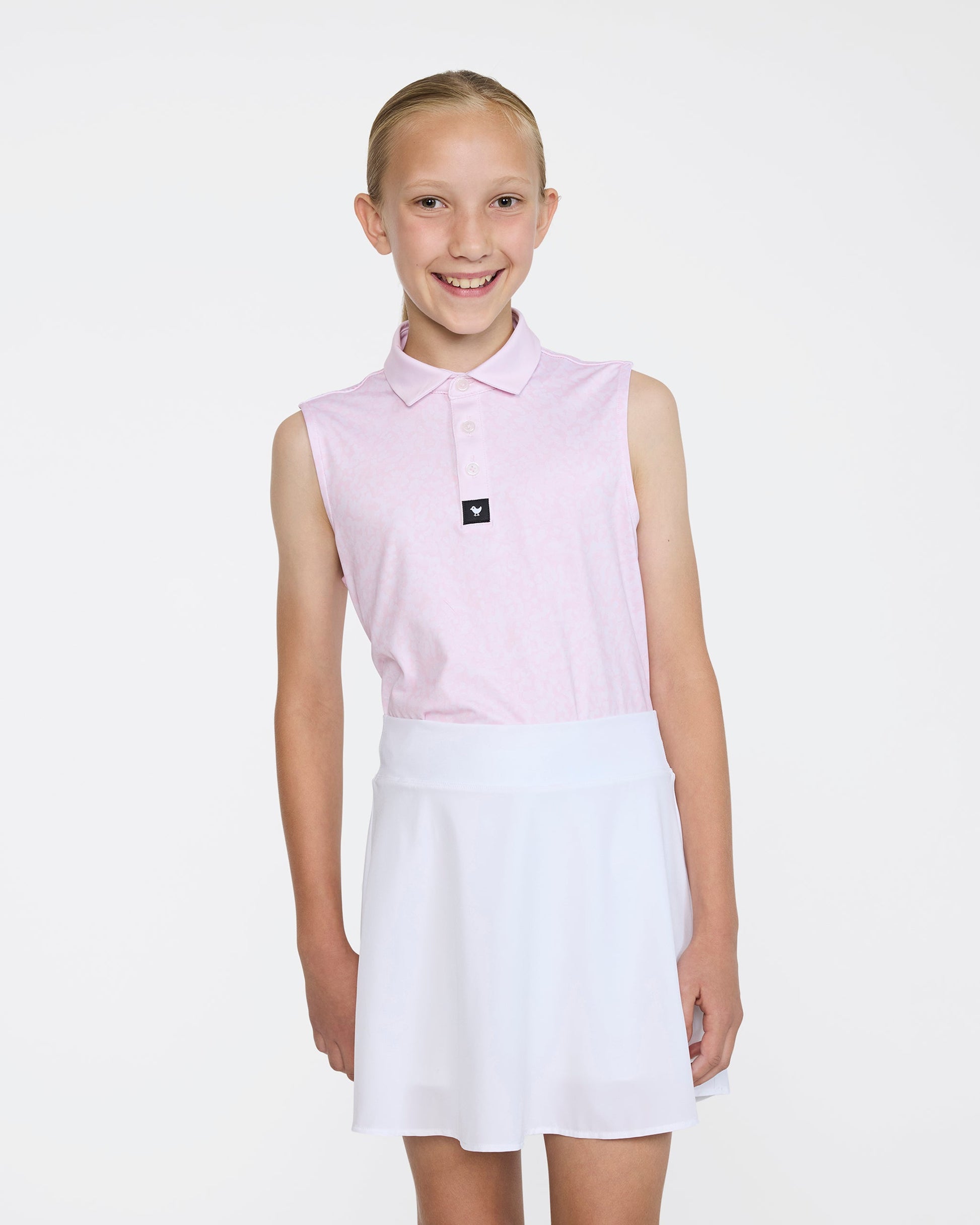Bad Birdie Youth Polo - Salt Shaker - Pink Sleeveless
